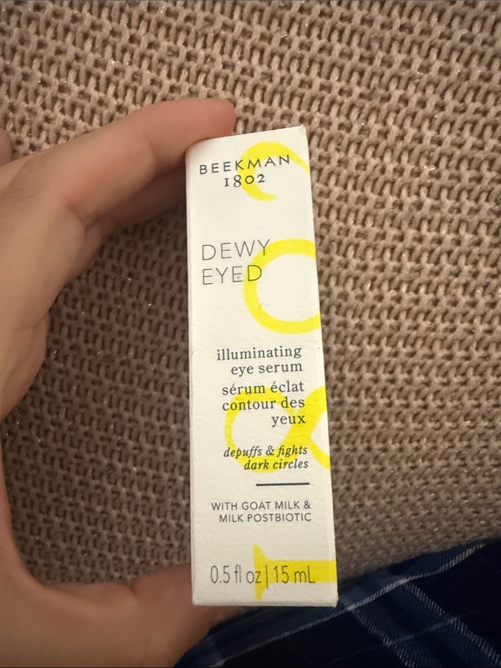 Beekman 1802 Illuminating Eye Serum — White and Yellow Packaging